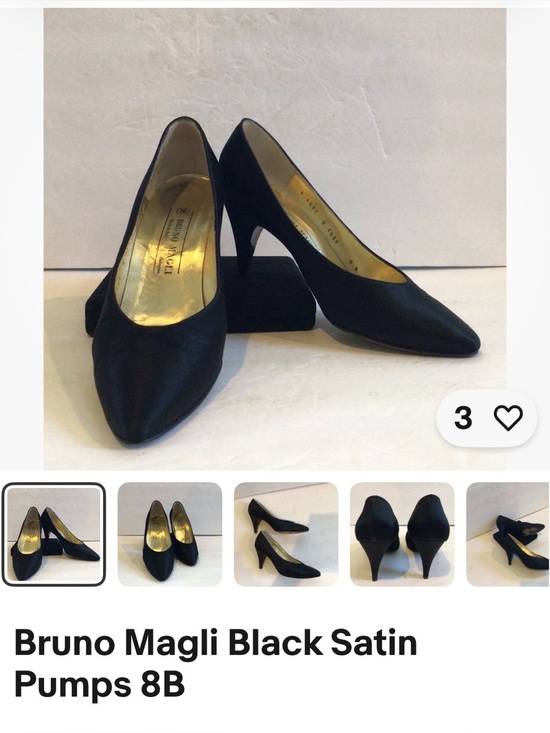 Bruno Magli Shoes - These are vintage Bruno Magli black fabric pumps made in Bologna, Italy